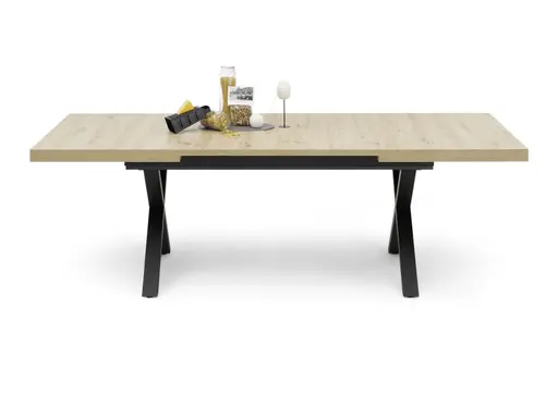 Esstisch - ausziehbar, LB ca. 200x100 cm, Asteiche, Schwarz