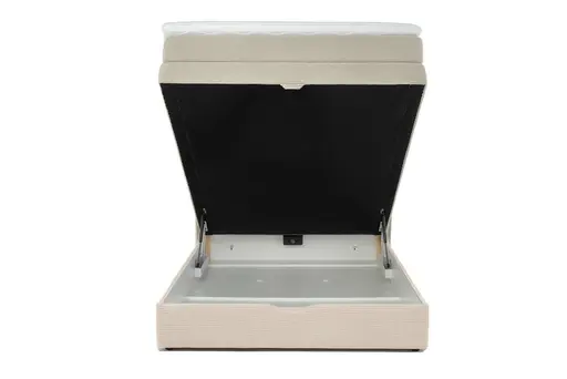 Boxspringbett JANETT- Liegefläche ca. 140x200 cm, Stoff, Creme