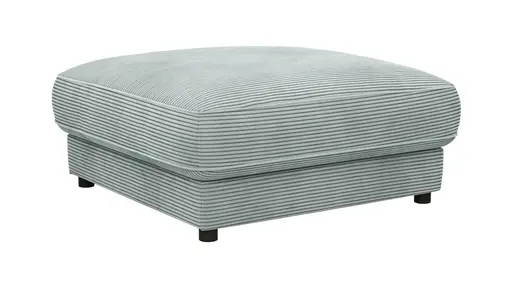 Hocker Juni - LB ca. 90x90 cm, Cord, Hellblau