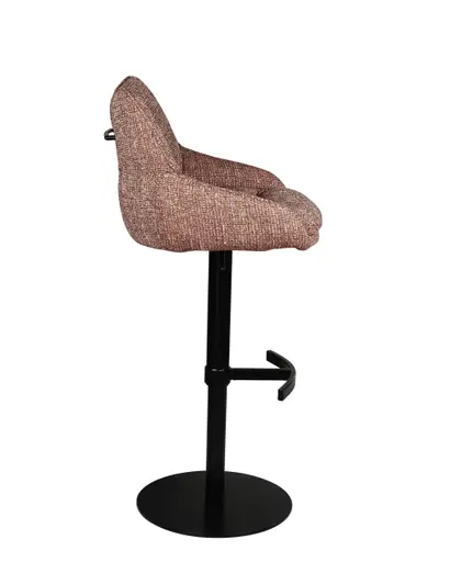 Barhocker MATTEA - drehbar, höhenverstellbar, Stoff, Bordeaux