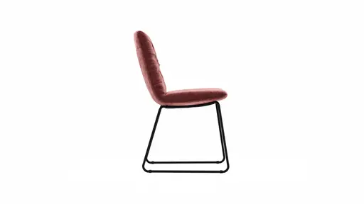 Stuhl Pelle - Stoff, Weinrot, Schwarzgrau, Kufe