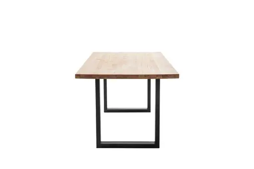 Esstisch - LB ca. 180x90 cm, Wildeiche massiv geölt, Schwarz