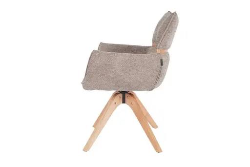 Armlehnstuhl MAROU - drehbar, Stoff, Braun