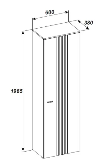 Garderobenschrank - B ca. 60 cm, Kaschmir, Evoke Eiche Nachbildung