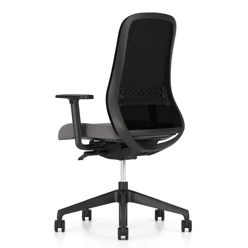 Bürodrehstuhl - mit Armlehnen, Stoff, Schwarz, Grau