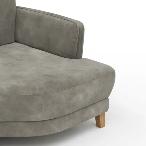 Sofa Stamford - Ecksofa 2-sitzig und Abschlusshocker links mit 3,5-Sitzer, Bogen rechts, Stoff, Anthrazit