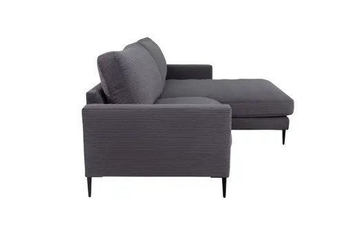 Ecksofa - 1,5-Sitzer mit Longchair rechts, Cord, Ash