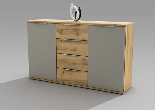 Kommode - Wildeiche, Basaltgrau