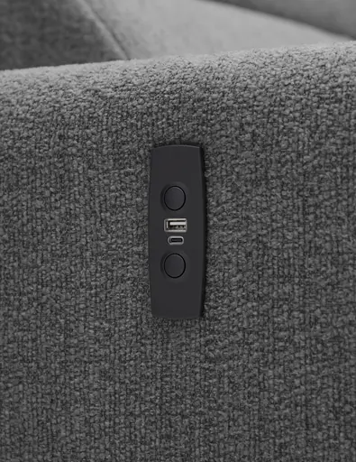 Ecksofa JYTTE - Sofa 2-sitzig mit Longchair rechts, Stoff, Grau