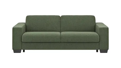 Sofa Nuoro - 3-Sitzer inkl. Schlaffunktion, Stoff, Olivgrün