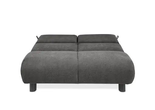 Faltsofa EBBY - 2-Sitzer ohne Armlehne, 140 cm inkl. Schlaffunktion/Relaxfunktion, Stoff, Dunkelgrau