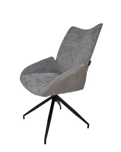 Stuhl MAUREEN - drehbar, Stoff, Grau