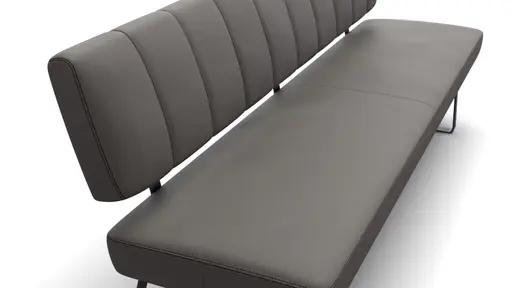 Polsterbank Carmelo - Breite ca. 203 cm, Leder, Steingrau