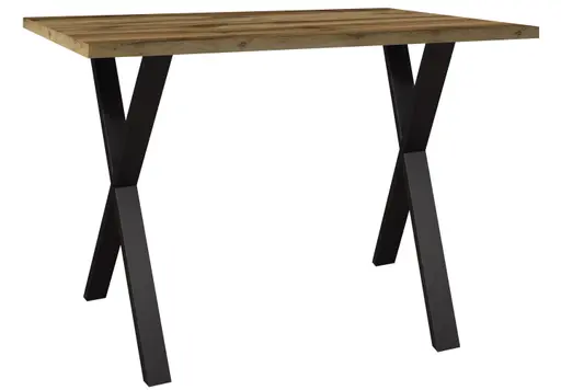 Bartresentisch - LB ca. 140x90 cm, Plankeneiche, Schwarz