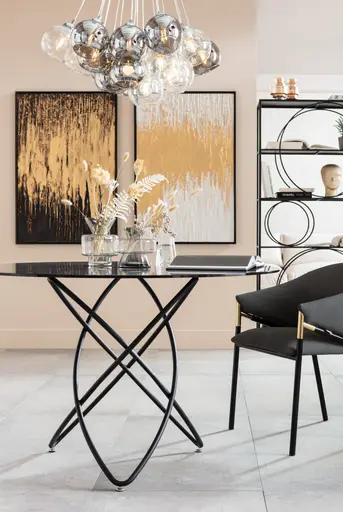 Esstisch - Ø/H ca. 120x76 cm, Schwarz