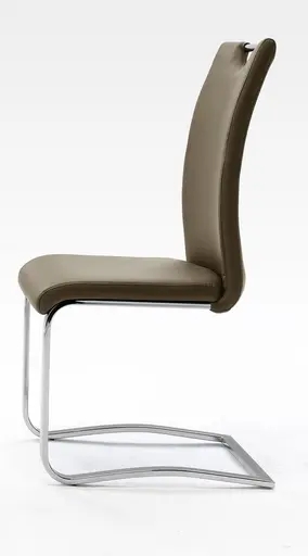 Freischwinger - Kunstleder, Cappuccino, Chrom