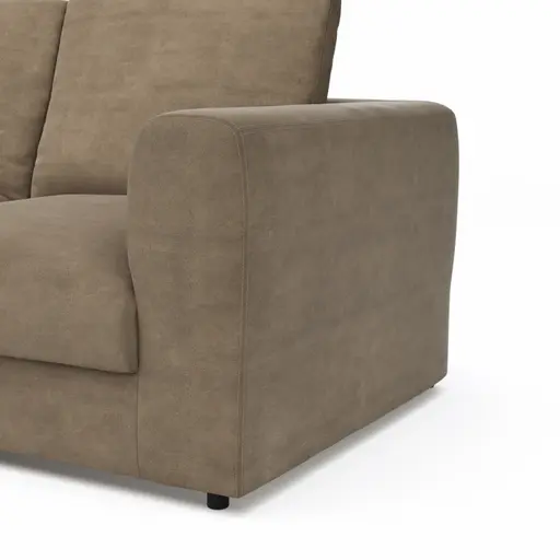 Ecksofa Stormy - Longchairs links mit 2,5-Sitzer, Stoff, Rauchbraun