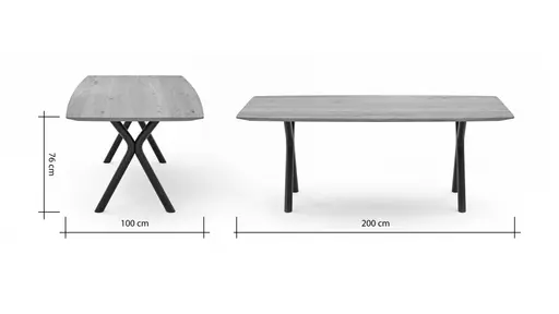 Esstisch 3150 - LB ca. 200x100 cm, Eiche massiv geölt