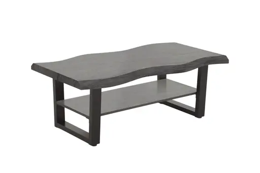 Couchtisch - LB ca. 110x60 cm, Grau, Schwarz, Baumkante