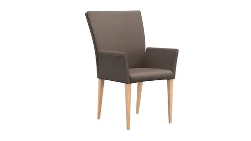 Armlehnstuhl Floriana - Leder, Espresso