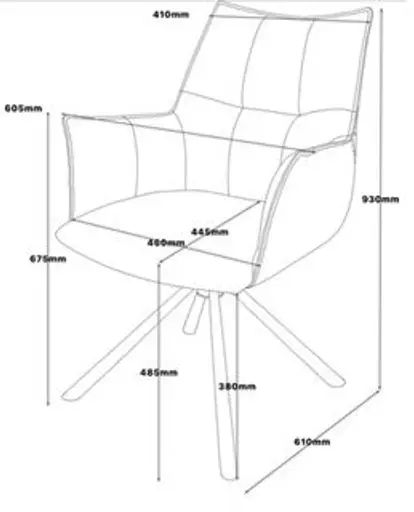 Armlehnstuhl MAKANA - drehbar, Stoff, Hellgrau