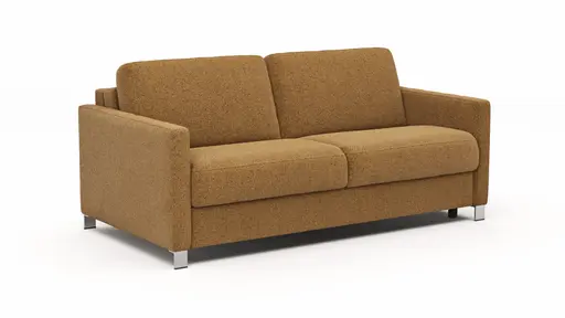 Sofa Nuoro - 2,5-Sitzer inkl. Schlaffunktion, Armlehne schmal, Stoff, Cognac
