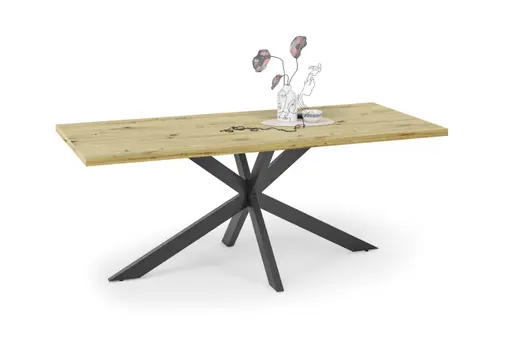 Esstisch - LB ca. 200x100 cm, Asteiche, Schwarz