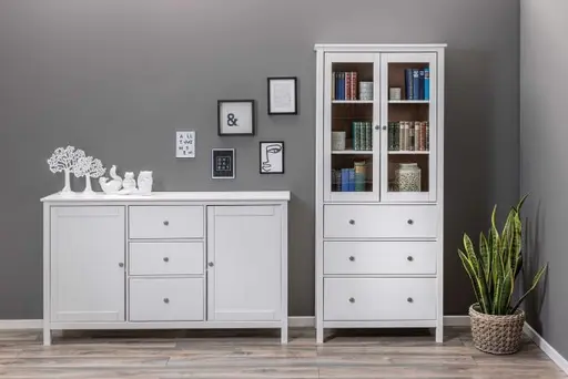 Vitrine - B ca. 82 cm, Weiß