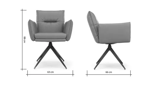 Armlehnstuhl Coscino - Leder, Kurkuma