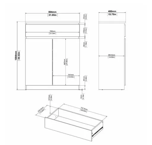 Kommode - B ca. 81 cm, Jackson Hickory Nachbildung