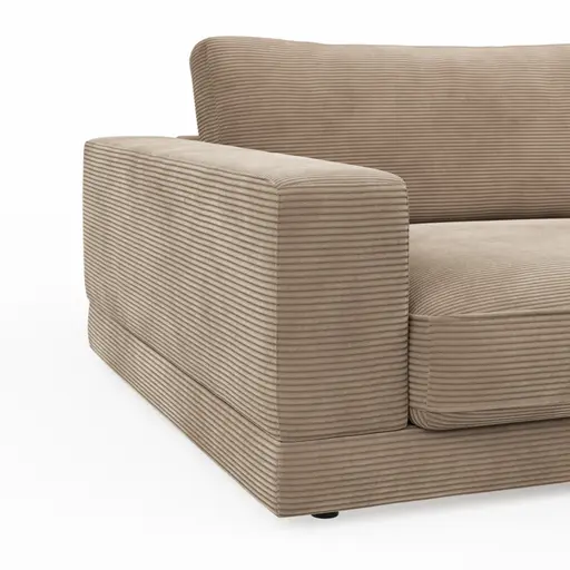 Megasofa Juni Lounge - B ca. 252 cm, Cord, Taupe