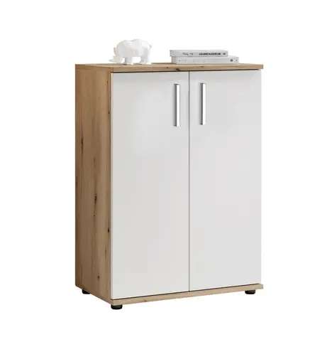 Kommode - B ca. 60 cm, Eiche Evoke Nachbildung, Weiß