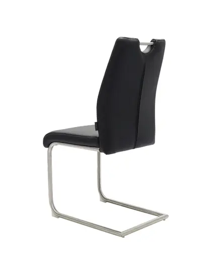 Freischwinger MERVE - Leder, Schwarz