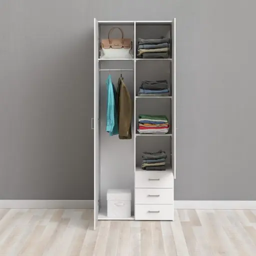 Drehtürenschrank- B ca. 78 cm, Weiß