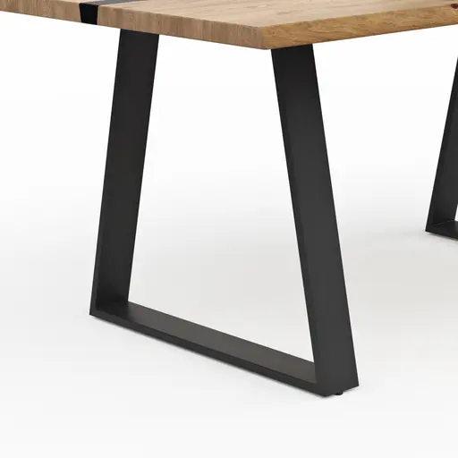 Esstisch Kima - LB ca. 180x100 cm, Wildeiche massiv mit Epoxid-Harz