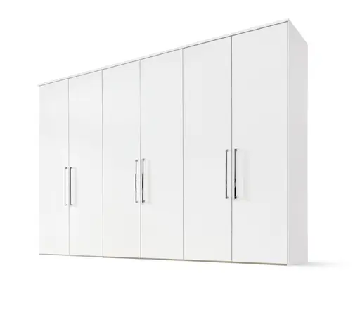 Drehtürenschrank - inkl. Profilkranz, B. ca. 300 cm, Polarweiß