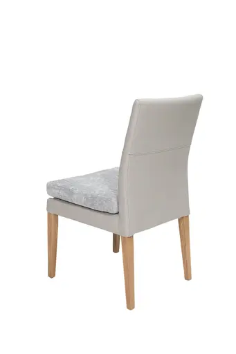 Stuhl - Stoff Hellgrau, Eiche massiv