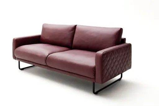 Sofa - 3-Sitzer, Leder, Rot