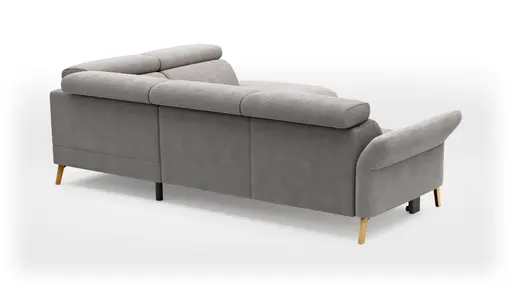Sofa Maryville - 2,5-Sitzer mit Eckelement und Abschlussteil medium rechts, inkl. Schlaffunktion, Stauraum, Armlehne/Kopfteil verstellbar, Stoff, Grau