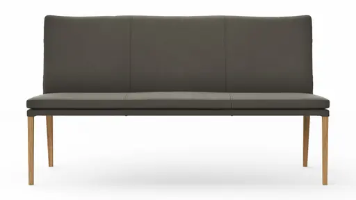Polsterbank Tuma - Breite ca. 175 cm, Leder, Grau