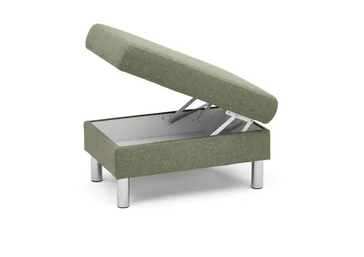 Hocker COOL - BL. ca. 70x70, mit Stauraum, Stoff, Hellgrün