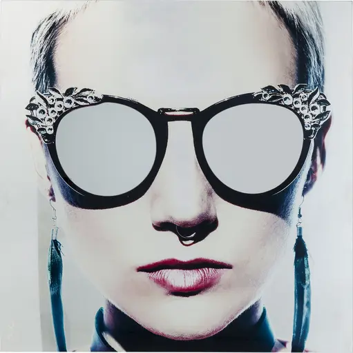 Bild- BHT ca. 120x4x120 cm, Glas, Metallic, Girlie