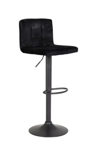 Barhocker - höhenverstellbar, Stoff, Schwarz