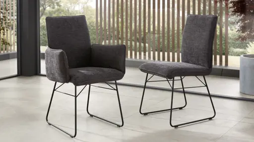 Stuhl Elda - Stoff, Anthrazit