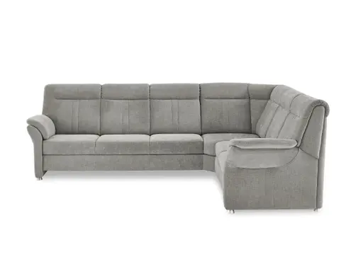 Ecksofa - 3-Sitzer mit Ecke rechts, Stoff, Grau