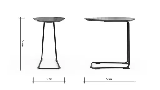 Sofatisch Fano - LBH ca. 57x39x54 cm, HPL Laminat, Graubraun