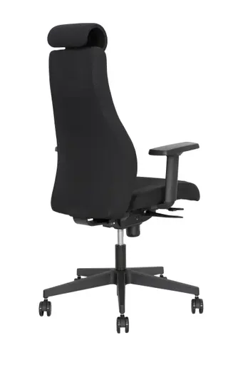 Chefsessel - mit Ergo-Rückenpolsterung und 3D-Armlehnen, Stoff, Schwarz