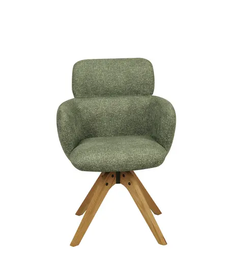 Armlehnstuhl MANJA - drehbar, Stoff, Grün