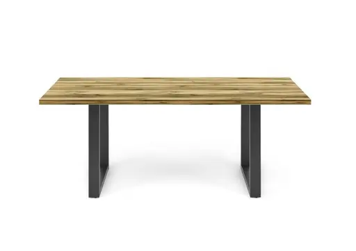 Esstisch - LB ca. 180x90 cm, Plankeneiche, Schwarz