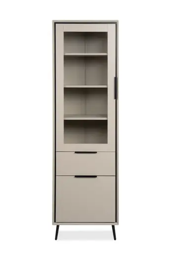 Vitrine - B ca. 60 cm, Sand, Schwarz